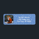 Etiqueta Cute Red Fox in Winter Snow<br><div class="desc">Cute Red Fox in Winter Snow</div>