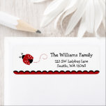 Etiqueta Cute Red Ladybug Return Address Label<br><div class="desc">A cute red ladybug illustration on a white address label. Select the customize button to change the font style,  color and size.</div>