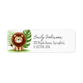 Etiqueta Cute Safari Lion Birthday