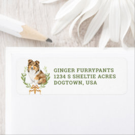 Etiqueta Cute Sheltie Puppy