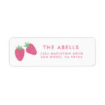 Etiqueta Cute Strawberry Label<br><div class="desc">Happy doodle strawberries adds some brightness for this cute address label.</div>