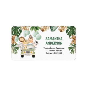 Etiqueta Cute Tropical Safari Selvagens