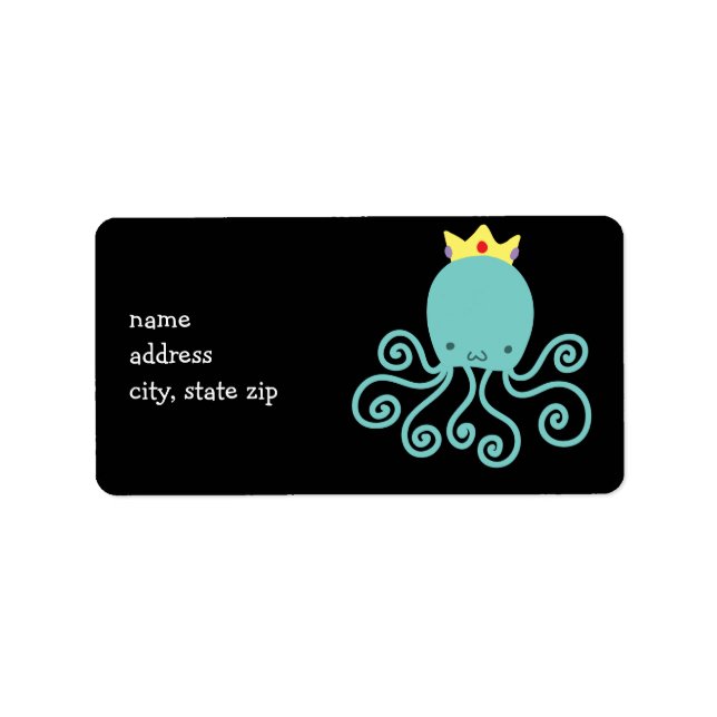 Etiqueta Cyan Octopus Princess (Frente)