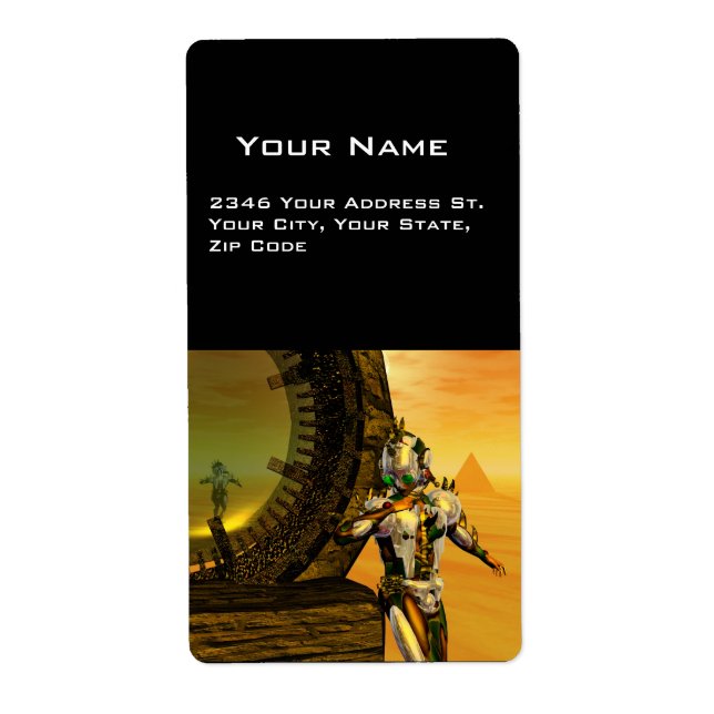 Etiqueta CYBORG TITAN EM HIPERION DESERTA O Sci-Fi (Frente)