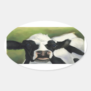 Etiqueta da arte do close up da vaca