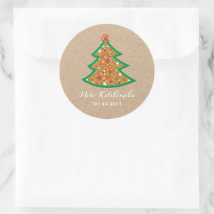 Etiqueta da árvore de Natal do hibiscus de Mele