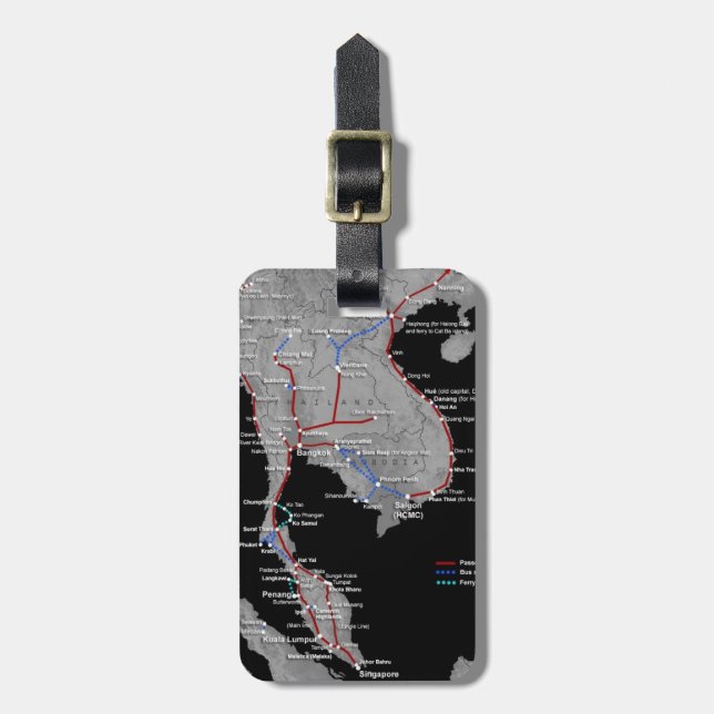 Etiqueta da bagagem do mapa do trem de 3Sudeste (Frente Vertical)