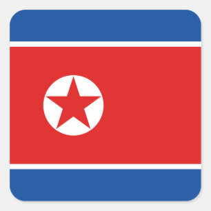 Etiqueta da bandeira da Coreia do Norte