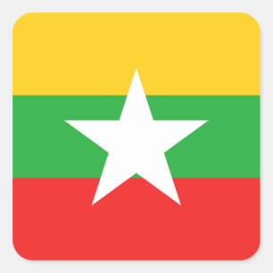 Etiqueta da bandeira de Myanmar