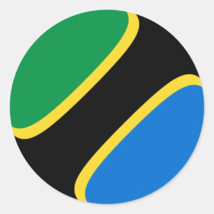 Etiqueta da bandeira de Tanzânia Fisheye