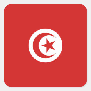 Etiqueta da bandeira de Tunísia
