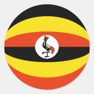 Etiqueta da bandeira de Uganda Fisheye
