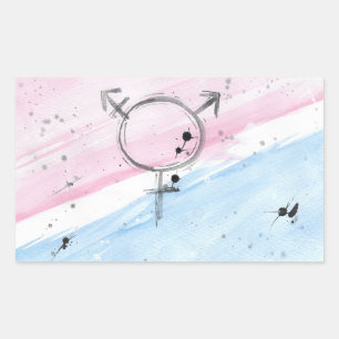 Etiqueta da bandeira do orgulho do Transgender de