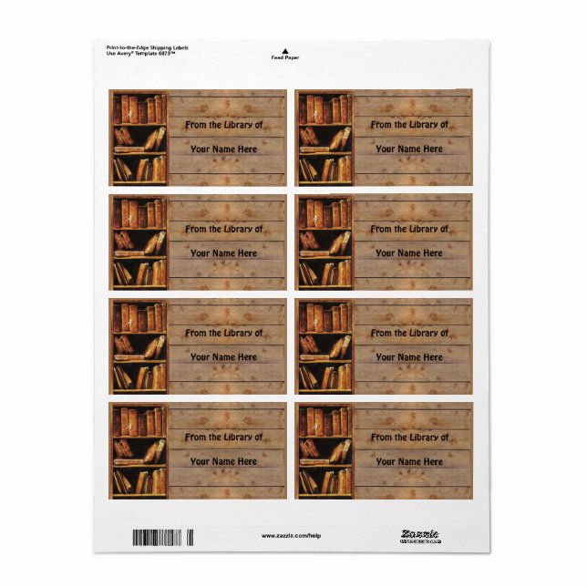 Etiqueta Da Biblioteca de (seu nome) (Toda a folha)