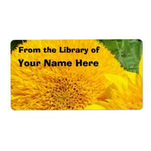 Etiqueta Da Biblioteca do "Nome Personalizado" Girassóis