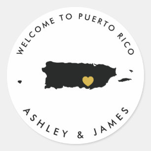 Etiqueta da boa vinda do casamento de Puerto Rico