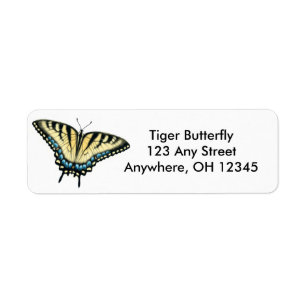 Etiqueta da borboleta de Swallowtail do tigre