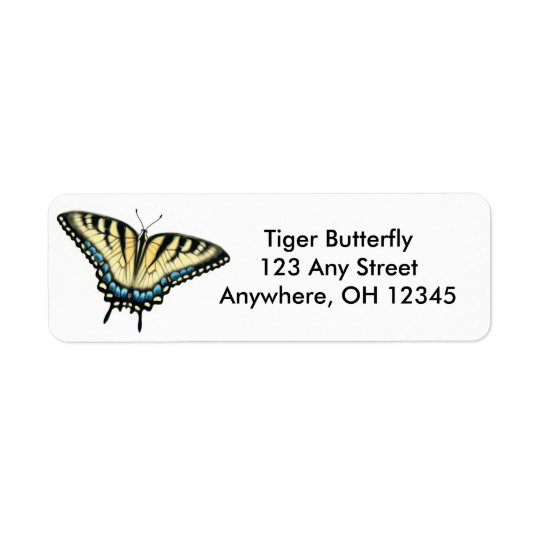 Etiqueta da borboleta de Swallowtail do tigre