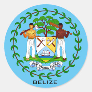 Etiqueta da brasão de Belize