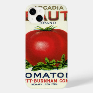 Etiqueta da caixa da fruta do vintage, tomates da