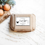 etiqueta da caixa de ovos da fazenda vintage<br><div class="desc">Atualize sua casa ou fazenda familiar com este lindo adesivo de caixa de ovo que mancha de café com ilustração de galinha. Personalize com seu próprio nome de família e certifique-se de fazer check-out de nossa loja para obter mais itens desta coleção e escolher entre diferentes cores que atendam às...</div>