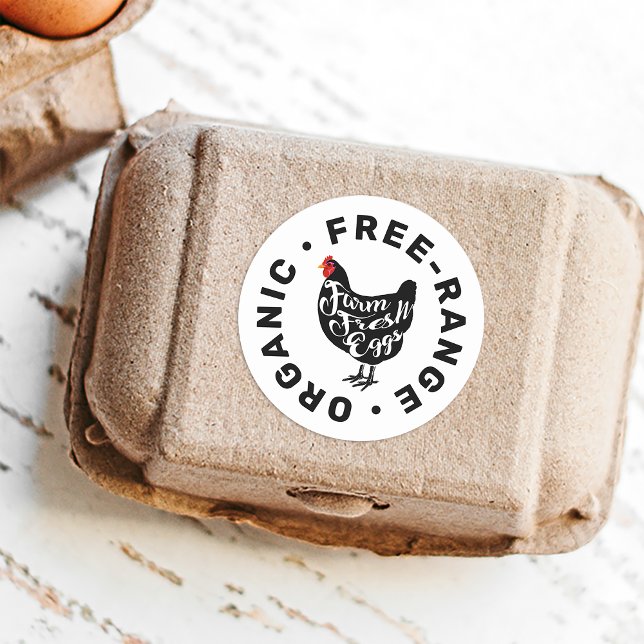 Etiqueta da cartonagem de frango fresco fazenda ov (Criador carregado)