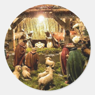 etiqueta da cena da natividade