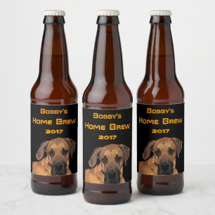 Etiqueta da cerveja do cão de Brown great dane