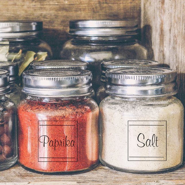 Etiqueta da cozinha de entrada transparente quadra (Criador carregado)