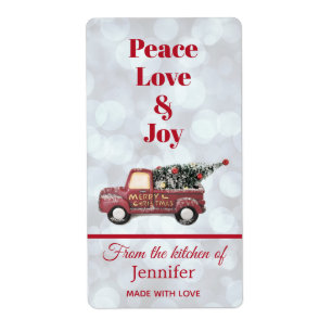 Etiqueta Da cozinha do caminhão de entrega do Natal
