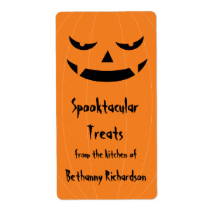 Etiqueta da cozinha do Jack O'Lanterna do Hallowee