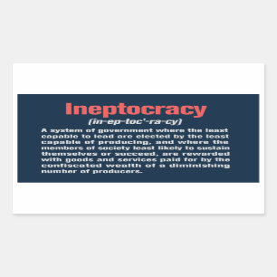 Etiqueta da definição de Ineptocracy
