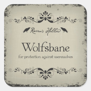 Etiqueta da etiqueta do frasco de Wolfsbane o Dia