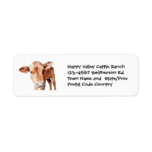 Etiqueta da fazenda ou do rancho de gado da vaca