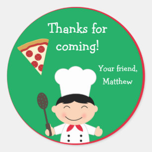 Etiqueta da festa de aniversário da pizza