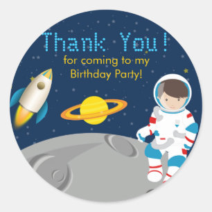 Etiqueta da festa de aniversário do astronauta do
