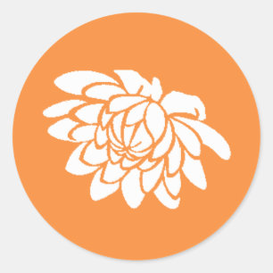 Etiqueta da flor de Lotus (laranja brilhante)