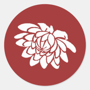 Etiqueta da flor de Lotus (vermelha)