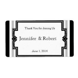 Etiqueta da garrafa de água do casamento do quadr