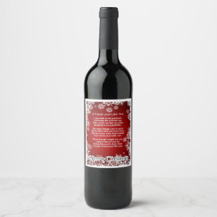 Etiqueta da garrafa de vinho de Natal - Poema Amig