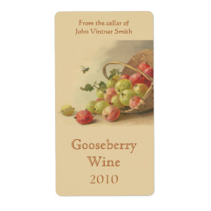 Etiqueta da garrafa de vinho do Gooseberry
