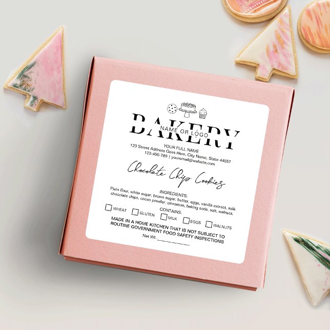 Etiqueta da Lei de Algodão - Home Bakery - Adesivo (Criador carregado)