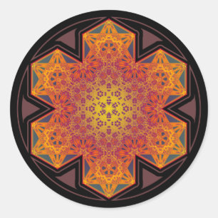 etiqueta da mandala da estrela do cubo do metatron