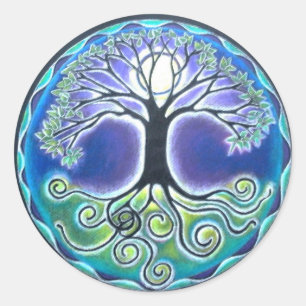 Etiqueta da mandala da Lua cheia