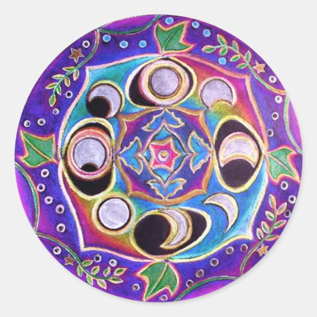 Etiqueta da mandala do ciclo da lua (Frente)