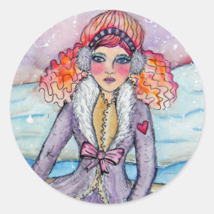 Etiqueta da menina da neve