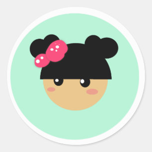 etiqueta da menina do kawaii