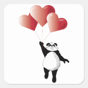 Etiqueta da panda e dos balões