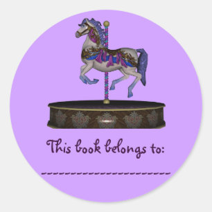 Etiqueta da placa de livro (cavalo roxo do