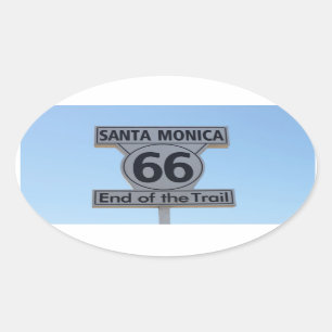 Etiqueta da rota 66 de Santa Monica